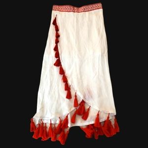 ❤🍓Show Me Your Mumu White & Red Leilani Skirt🍓❤